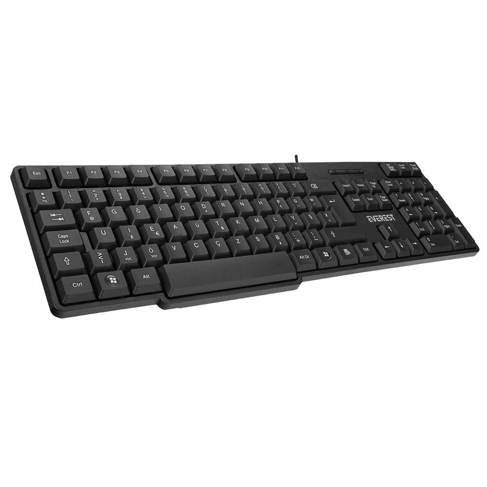 EVERESTEverest KB-517UF Siyah USB F 2mt Kablo Uzunluğu Standart Klavye8680096136801