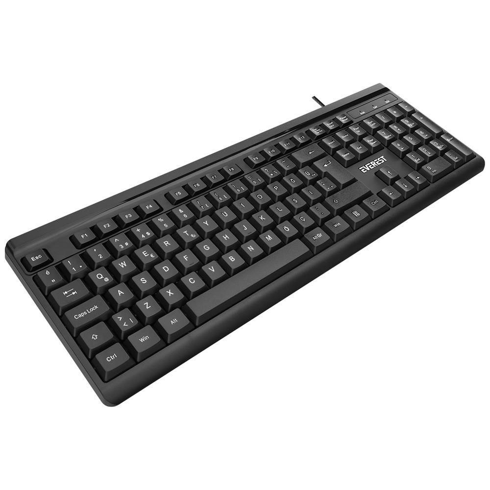 EVERESTEverest KB-741Q  Siyah-Gri USB 2 Metre Bakır Kablolu Usb Q Klavye8680096136245