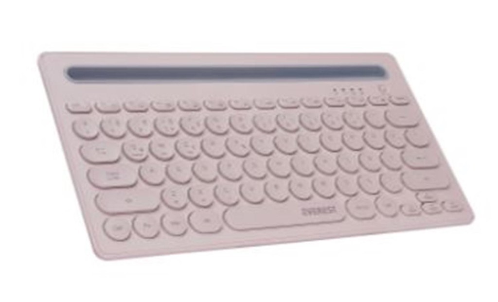 EVERESTEverest KB-BT84 Pembe-Gri Bluetooth Ultra İnce+Şarjlı Q Mac-Win-Android-Ios Uyumlu Kablosuz klavye8680096127199