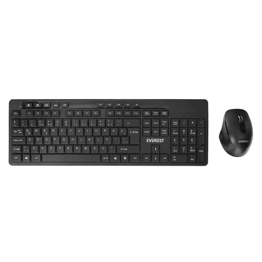 EVERESTEverest KM-510 Siyah Kablosuz Q Multimedia Klavye + Mouse Set8680096026133