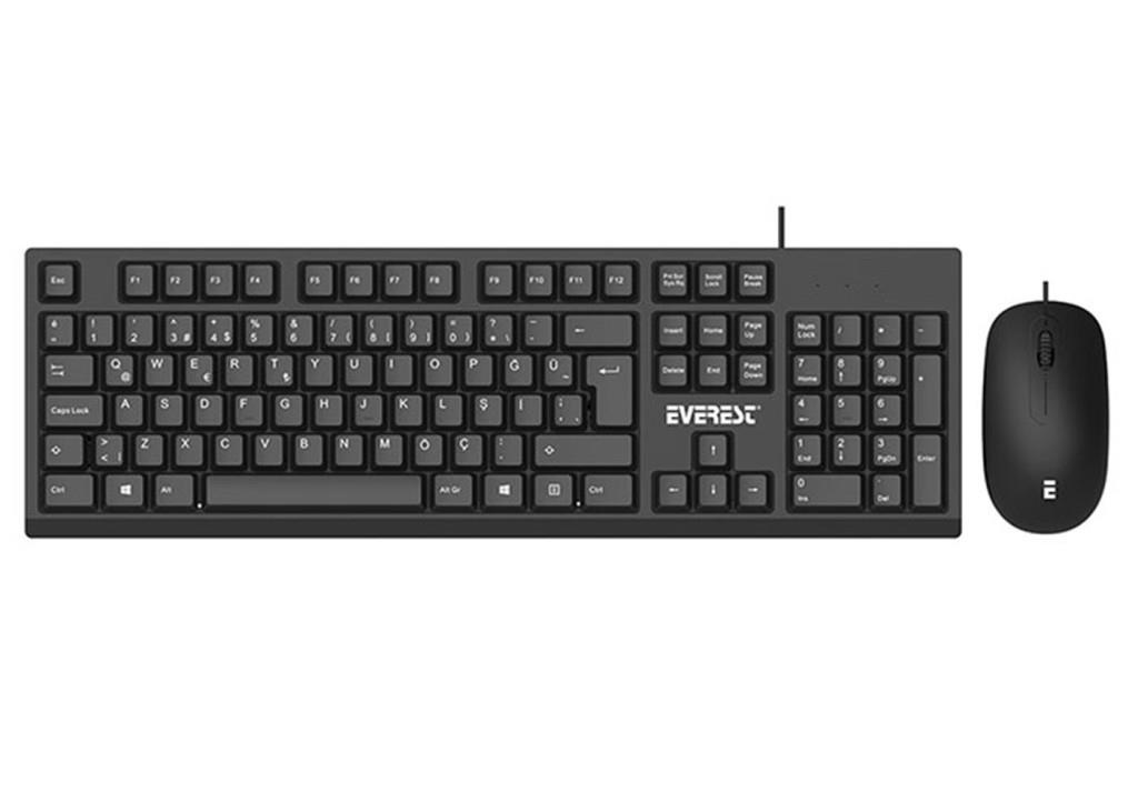 EVERESTEverest KM-615 Siyah Usb Combo Q Standart Klavye + Mouse Set8680096085888