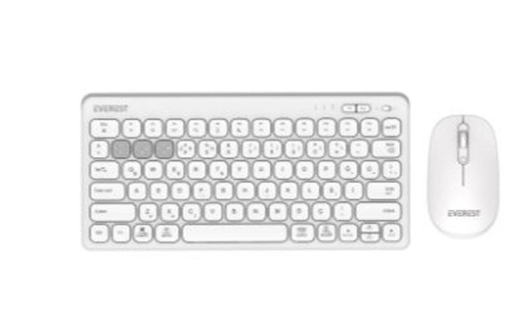 EVERESTEverest  KM-BT903 Beyaz 3in1 3 BT + 2.4  İnce Q 4 Cihaz Bağlantılı Kablosuz Klavye + Mouse Set869767142703