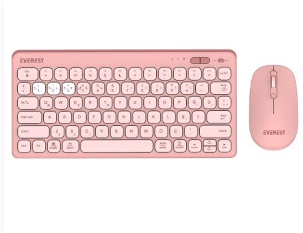 EVERESTEverest LUMI KM-BT903 Pembe 3in1 3 BT + 2.4 1600dpi  Q Kablosuz Klavye + Mouse Set8680096142710