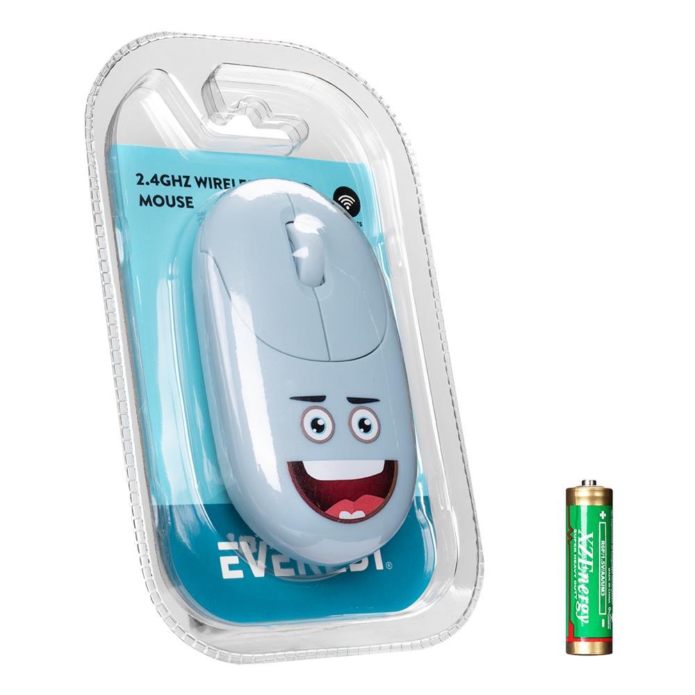 EVERESTEverest SM-26 FASHION 2.4Ghz Mavi Kabartmalı Kablosuz Mouse8680096112997