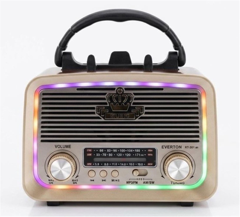 EVERTONEverton RT-301.m  Bluetooth-USB-SD-FM Şarjlı,Solarlı,Ledli, Nostaljik Radyo El Fenerl Radyo7452025113013
