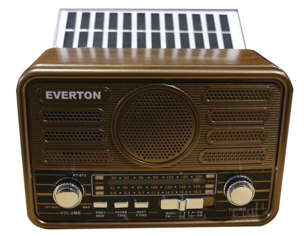 EVERTONEverton Rt-673 Bluetooth Fm-Usb-Tf- Şarjlı Solar Nostaljik Radyo5266854206738