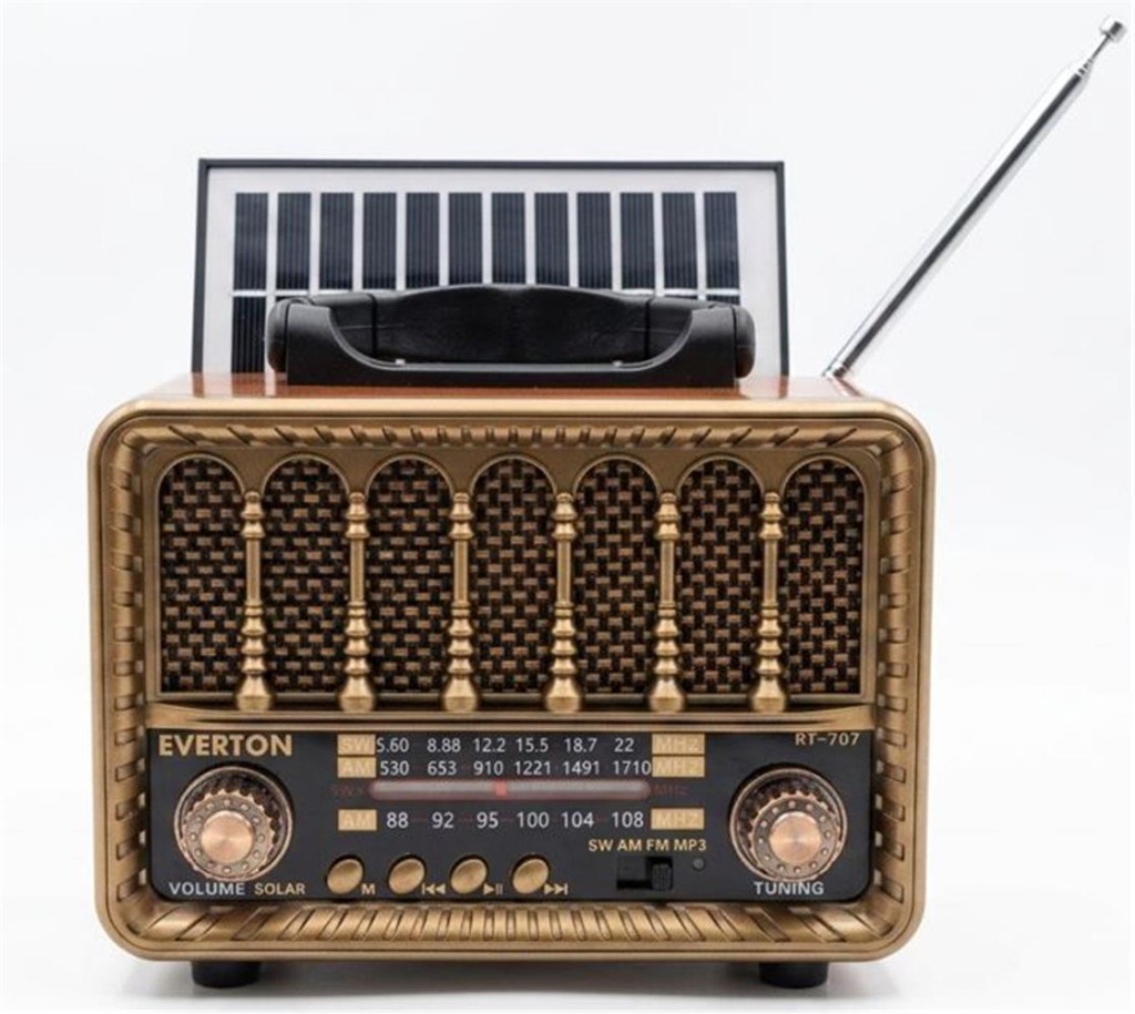 EVERTONEverton RT-707 Bluetooth-USB-SD-FM Şarjlı  Nostaljik Radyo Solarlı Radyo7453003090707