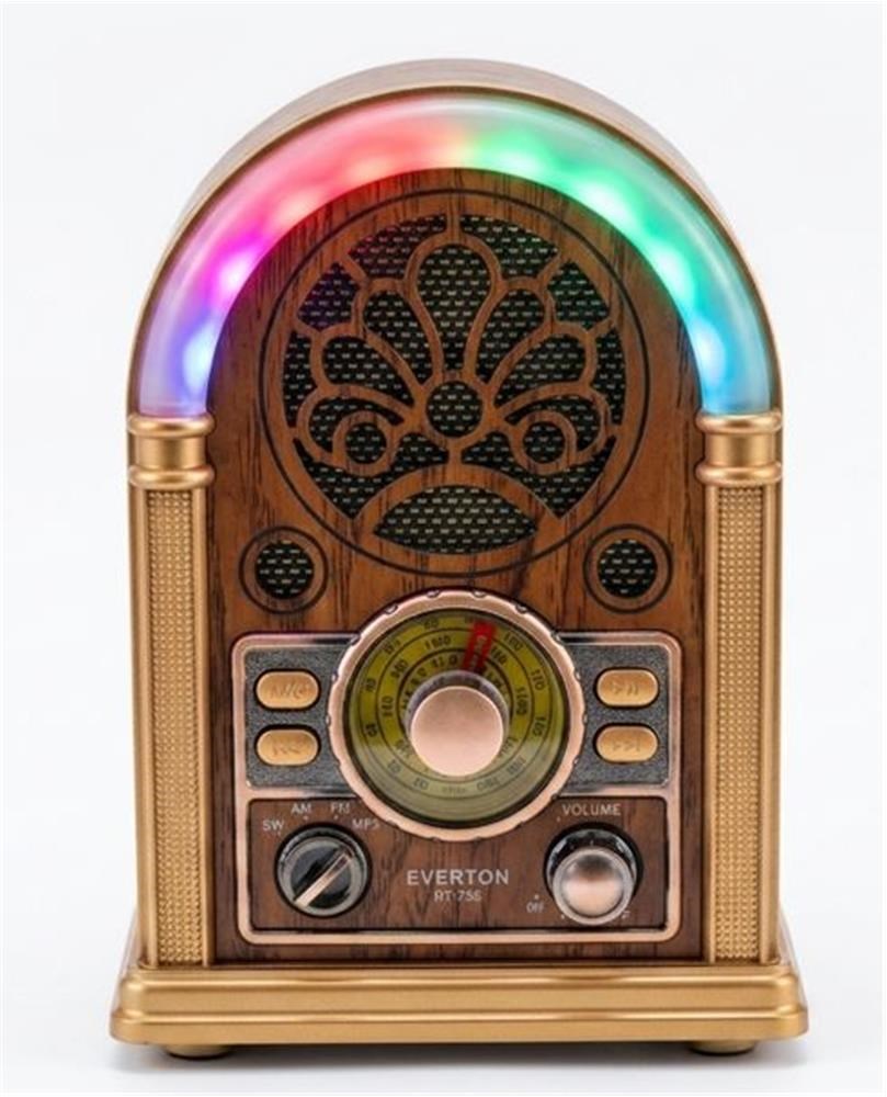 EVERTONEverton RT-752 Şarjlı, Led Işıklı  Nostaljik Radyo( Bluetooth-USB-SD-FM)7453351175201