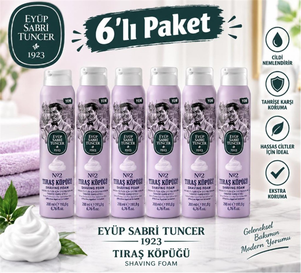 EYÜP SABRİ TUNCEREyüp Sabri Tuncer Tıraş Köpüğü No:2 - 200 ml 6lı Paket8691685027622