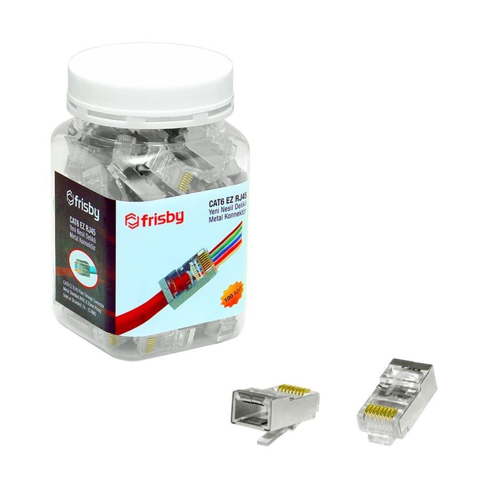 FRİSBYFrisby FNW-RJ4532N CAT6 EZ RJ45 100lü Yeni Nesil Delikli Metal Konnektör6903445328316