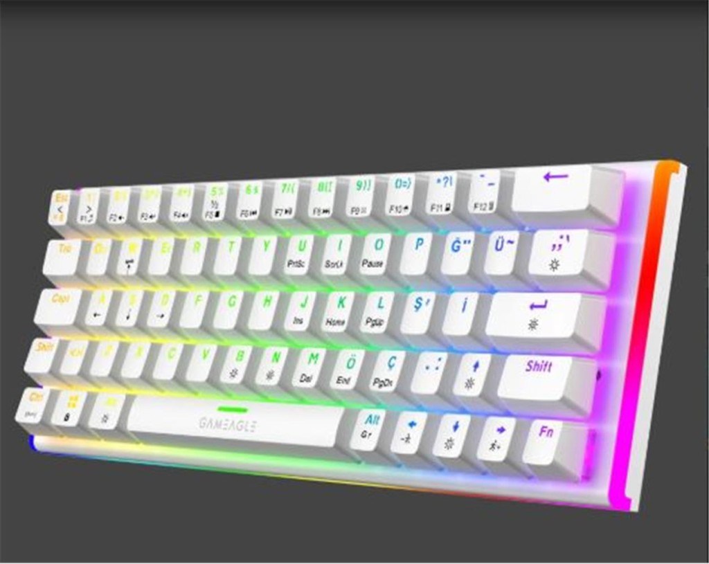 EVERESTGameagle GE2026 Caladrıa RGB Kablolu TR Layout Mekanik Beyaz Oyuncu Klavyesi8683783020261