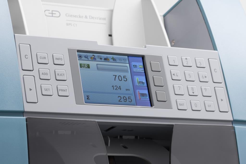 Giesecke+DevrientGiesecke+Devrient BPS C1 Profesyonel Banknot Sayma ve Tanıma Makinesi, 10 Ülke Para Birimi, Çek OkumaBPSC1