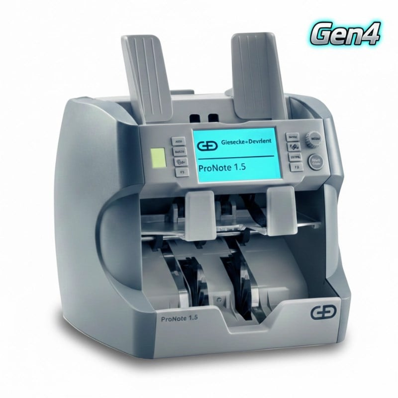 Giesecke+DevrientGiesecke+Devrient ProNote 1.5 Gen4 Banknot Sayma Makinesi, 25 Ülke Para Birimi SayarProNote 1.5 Gen4