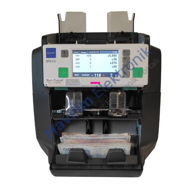 GloryGlory GFS 220 CS Banknot Sayma Tanıma ve Tasnif Makinası (Kapaklı)GFS-220-CS