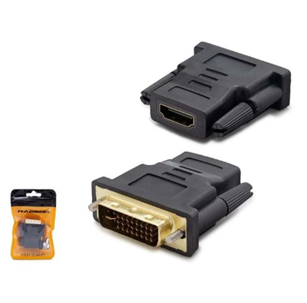 HADRONHADRON HDX1260 DVI (M) TO HDMI (F) ADAPTÖR 24+5 SİYAH8680469028658