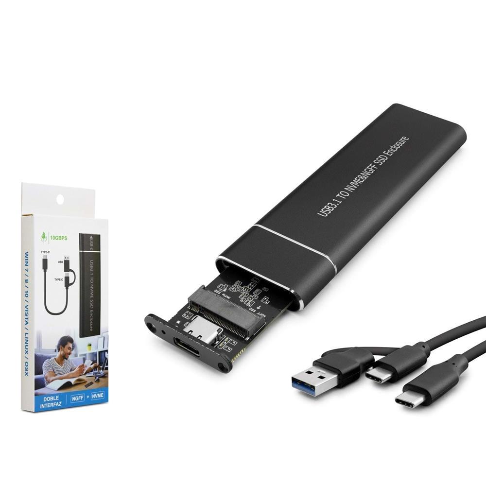 NODARHadron Hdx1769 Ssd Kutu Type-C3.1 + Usb3.0 Nvme M2 Chip Jms581D Siyah8680469038435