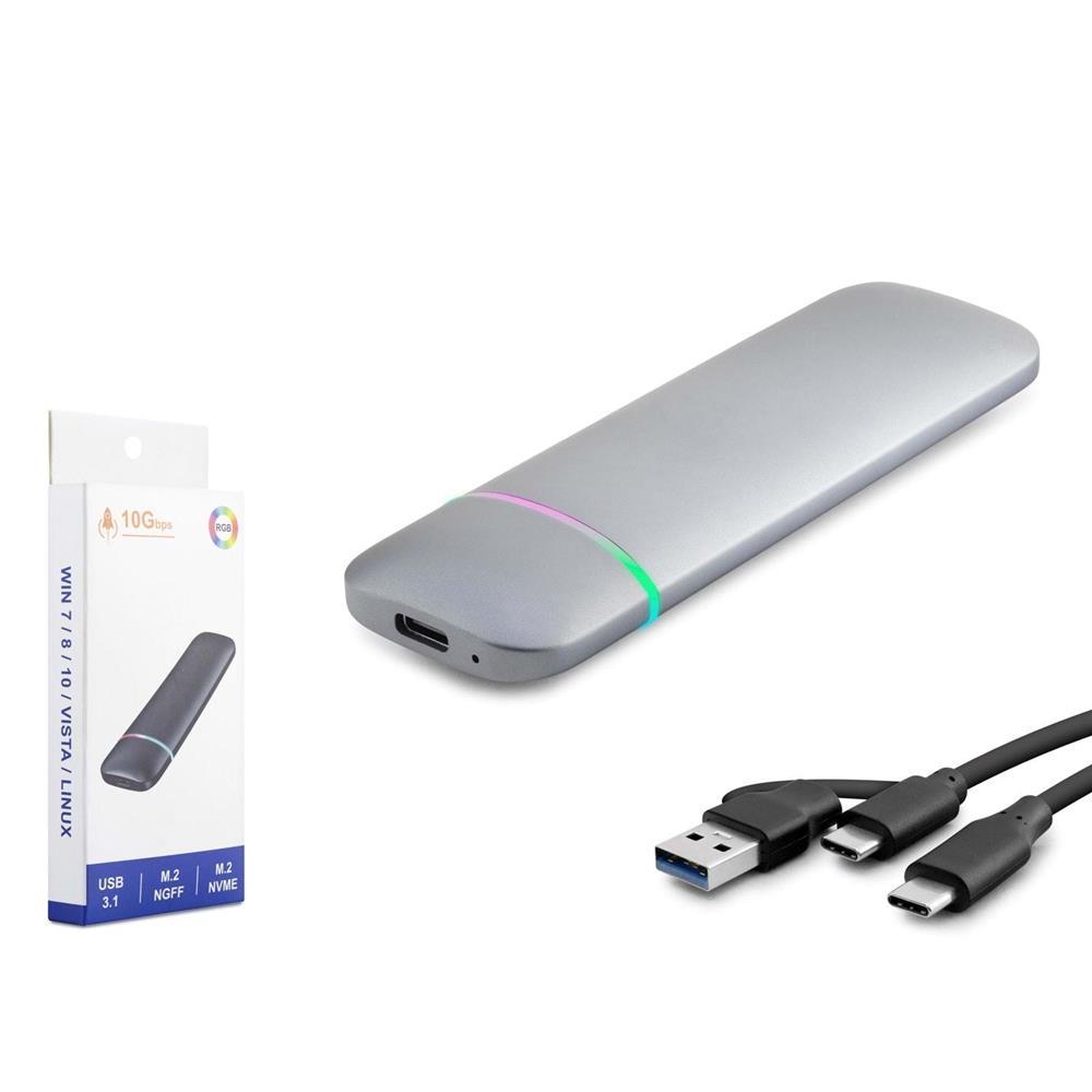 NODARHadron Hdx1772 Ssd Kutu Type-C3.1 + Usb3.0 Nvme + Ngff M2 Chip Rtl9210B Gri8680469042883