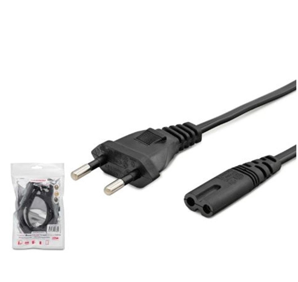 HADRONHADRON HDX5534 Teyp Güç Kablosu 2 Pin 1 mm 500W C7 Figure 8 1 m Siyah8680469031153