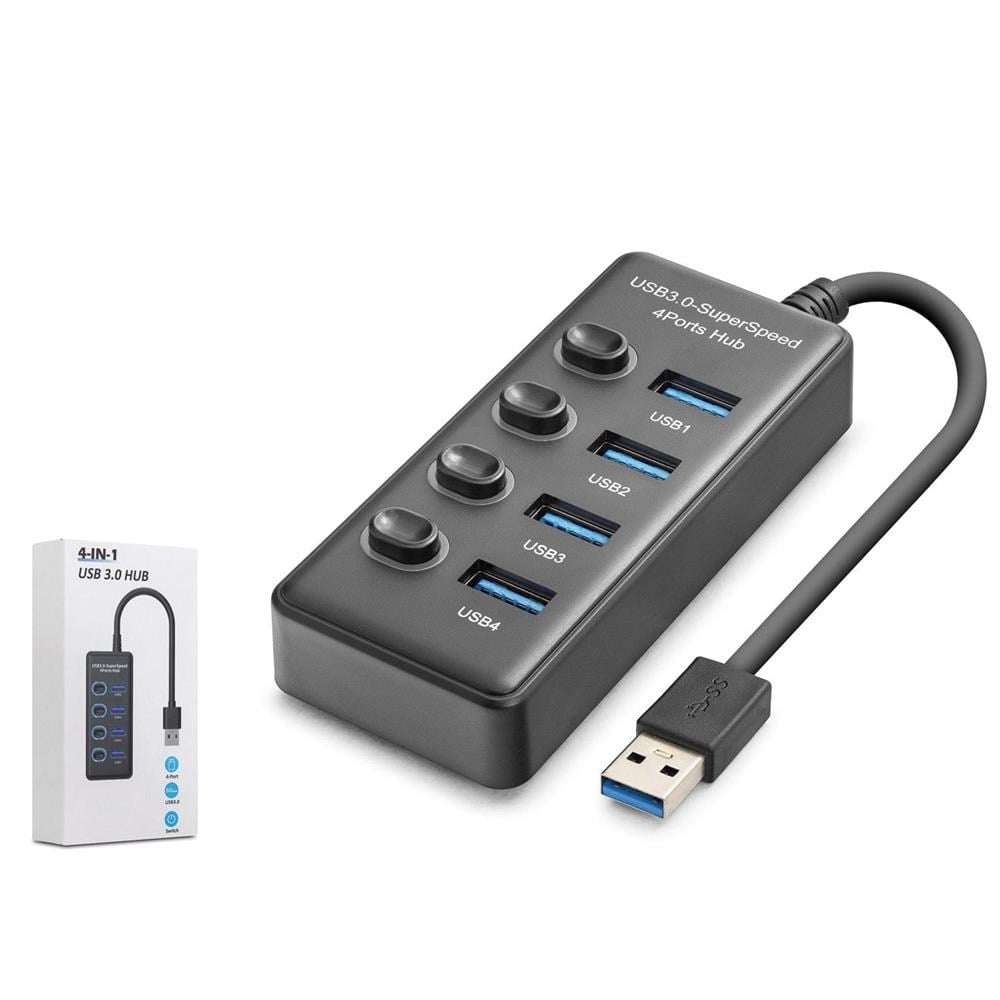 NODARHadron HDX7049 USB Hub 3.0 5Gbps 4x USB-A 4 Port Switch’li Çoklayıcı Siyah8680469046850