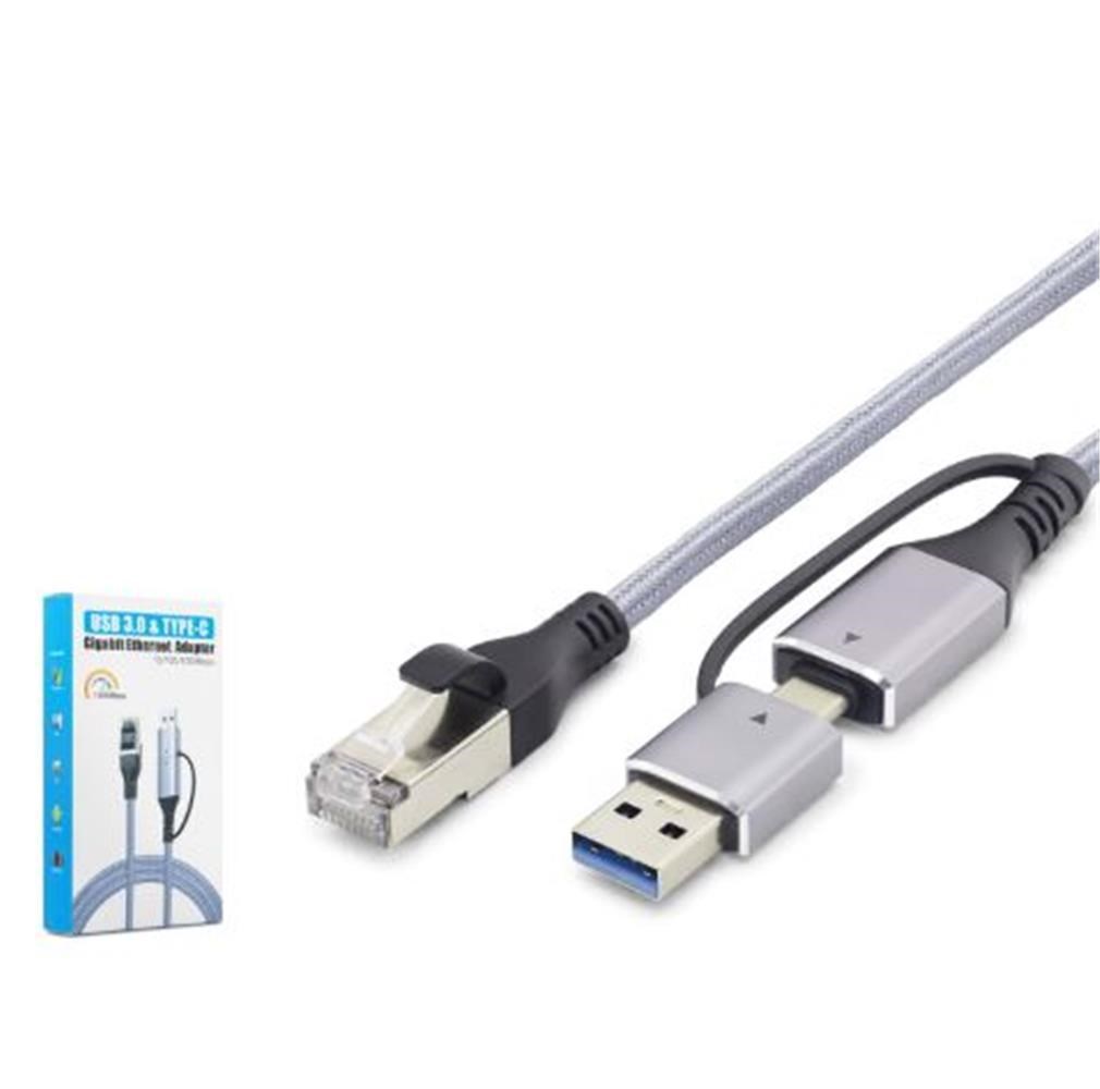 NODARHADRON HDX7876 USB Type C 3.0 Ethernet Adaptör Gigabit Gri8680469048397