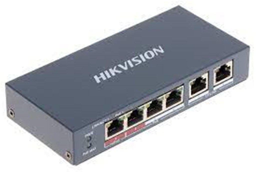 HIKVISIONHikvision DS-3E0106P-E-M 4 Portlu 10-100 Fast Ethernet Switch- 4 Port Poe 35W6941264044390