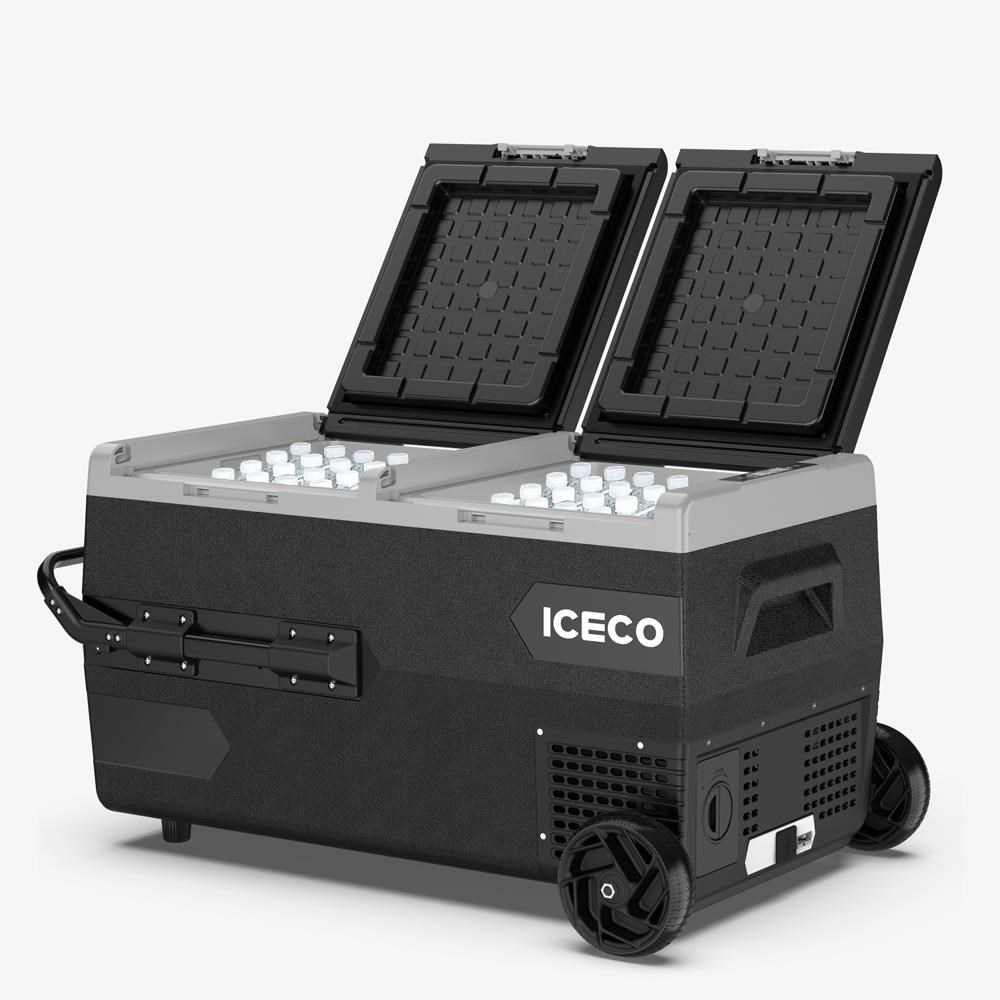 ICECOICECO K75D 12/24Volt 75Lt Akülü/Kablolu/ Çift Bölmeli Kompresörlü Outdoor Oto Buzdolabı/Dondurucu (Akü Dahil Değildir)K75D