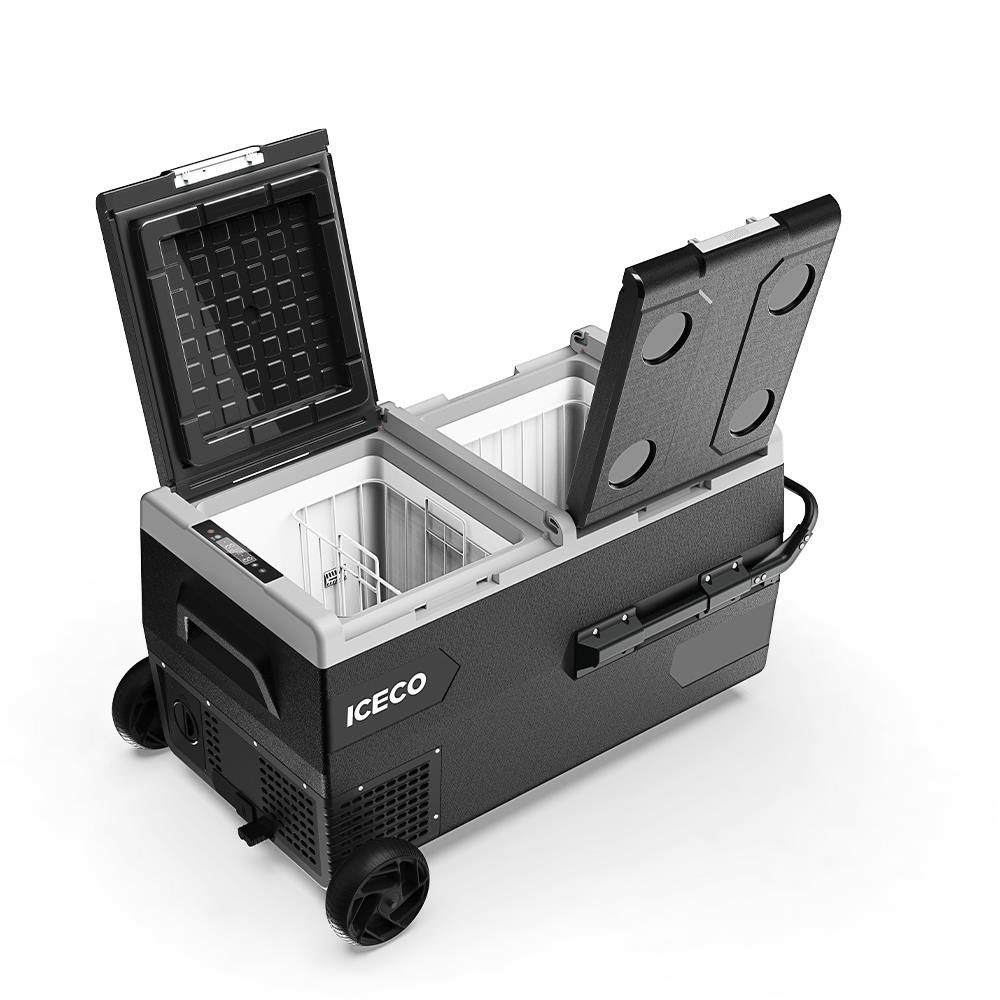 ICECOICECO K95D 12/24Volt 95Lt Akülü/Kablolu/ Çift Bölmeli Kompresörlü Outdoor Oto Buzdolabı/Dondurucu (Akü Dahil Değildir)K95D