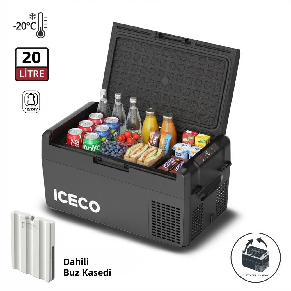ICECOICECO MCD20B 12/24Volt 20 Litre Kompresörlü Oto Buzdolabı/Dondurucu + Buz KasetiMCD20B