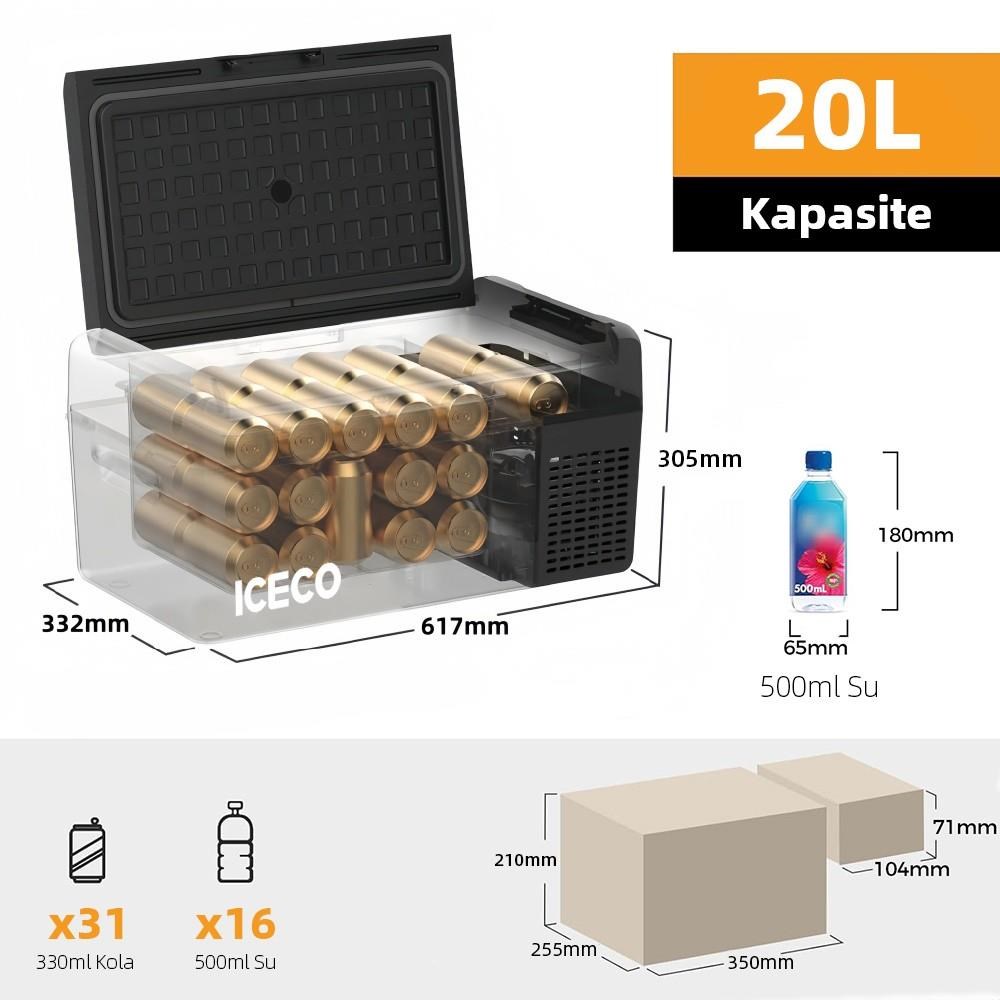 ICECOICECO MCD20B 12/24Volt 20 Litre Kompresörlü Oto Buzdolabı/Dondurucu + Buz KasetiMCD20B