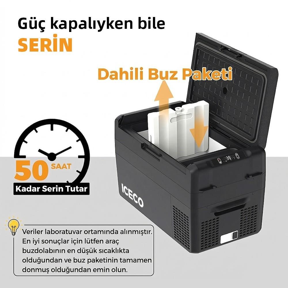 ICECOICECO MCD25B 12/24Volt 25 Litre Kompresörlü Oto Buzdolabı/Dondurucu + Buz KasetiMCD25B