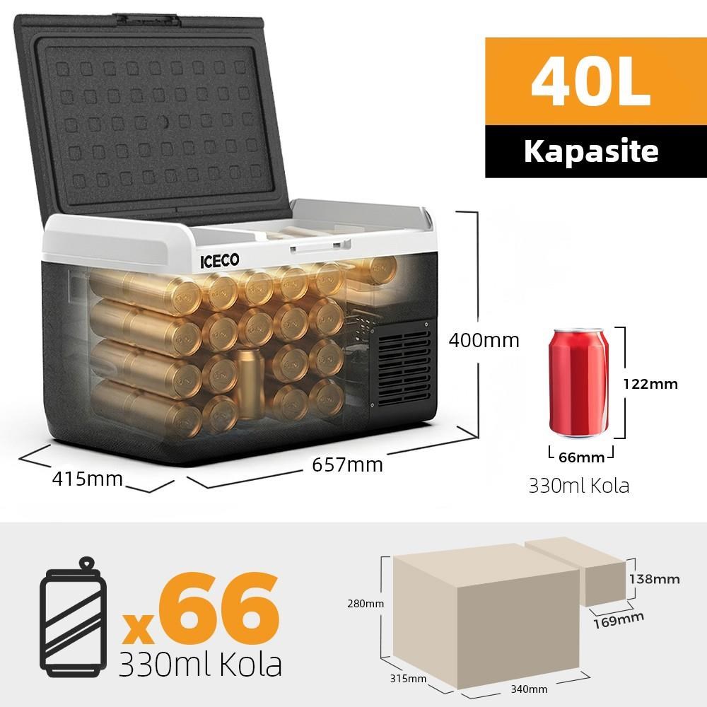 ICECOICECO MCD40D 12/24Volt 40 Litre Kompresörlü Outdoor Oto BuzdolabıMCD40D