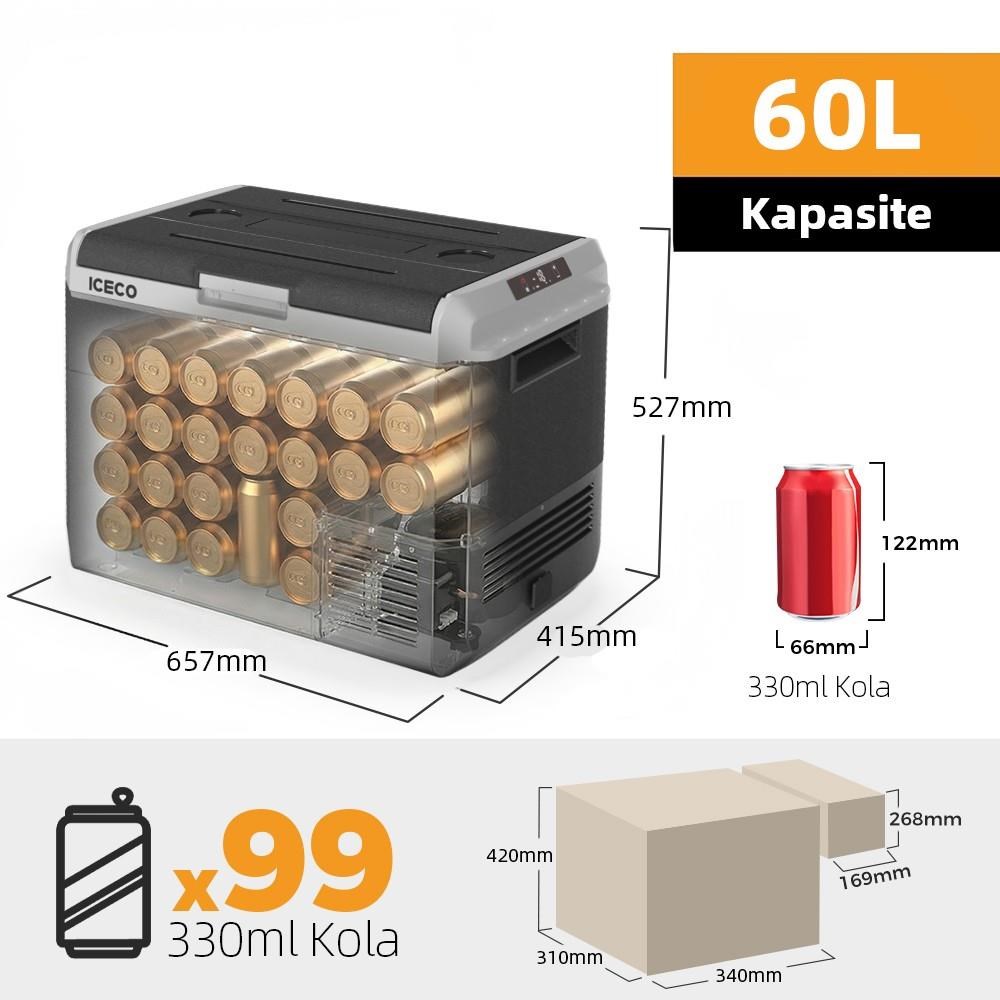ICECOICECO MCD60D 12/24Volt 60 Litre Kompresörlü Outdoor Oto BuzdolabıMCD60D