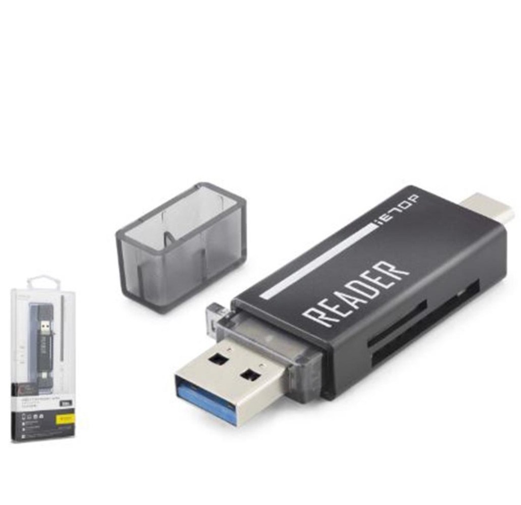 HCSiETOP TC306AC USB Type-C 3.2 Gen1 Kart Okuyucu SD MicroSD 5 Gbps Siyah8680469050970