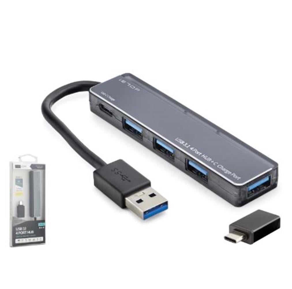 HCSiETOP TU360 USB Type-C 3.1 Gen1 Hub 4 Port 5 Gbps Gri8680469050796