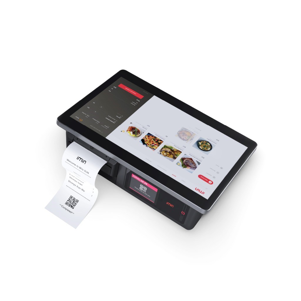 IMINIMIN D1 - Android POS Terminali 10.1'' CORE 1.8GHz/2GB+16GB/NFC+2.4''MÜŞTERİ EKRANI/58mm PrinterIMIN-D1-POS