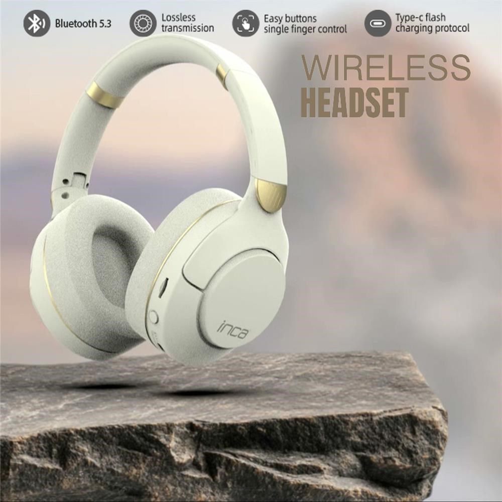 INCAInca IBK-503B Beyaz 5.3 Bluetooth Wireless Kulaklık Micro Sd Kulaklık 400mah Type-c To USB8681949015199