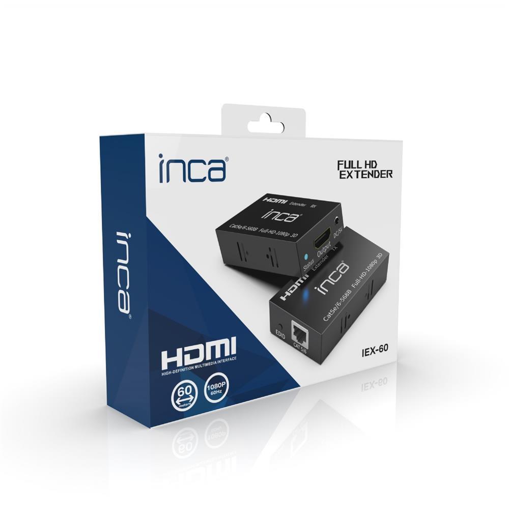 INCAInca IEX-60 CAT5E-CAT6 60mt FULL HD 1080P 3D HDMI Extender (bant Hızı 1.65Gbps)8681949016059