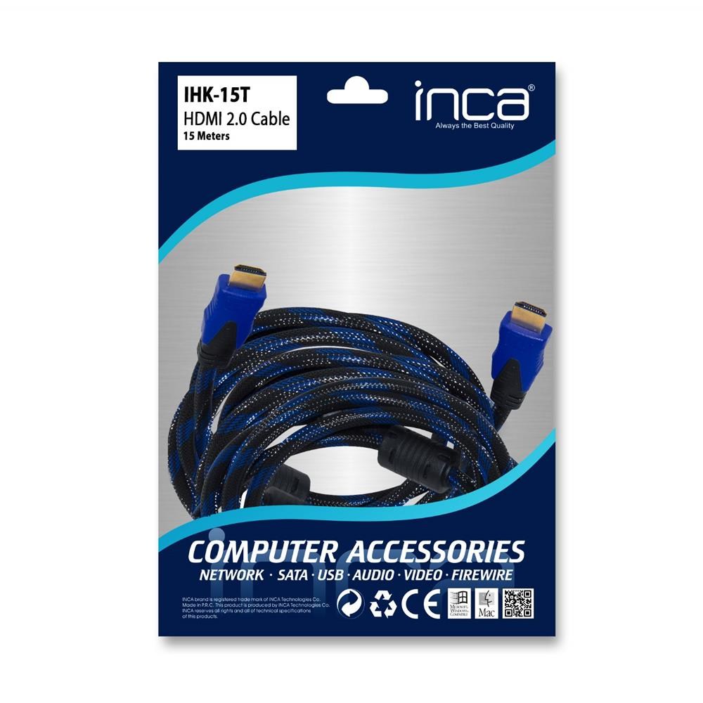 INCAInca IHK-15T 2.0 15mt  Hdmı Kablo 18 Gbps 4K& 2K & FULL HD8681949012754