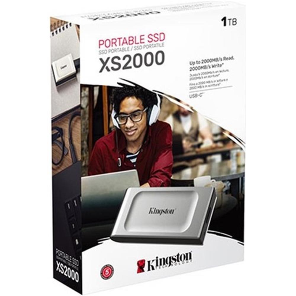 KINGSTONKingston 1TB SXS2000-1000GA USB 3.2 Type C Gri Gen 2 2000MB Okuma-2000MB Yazma Taşınabilir SSD740617349634