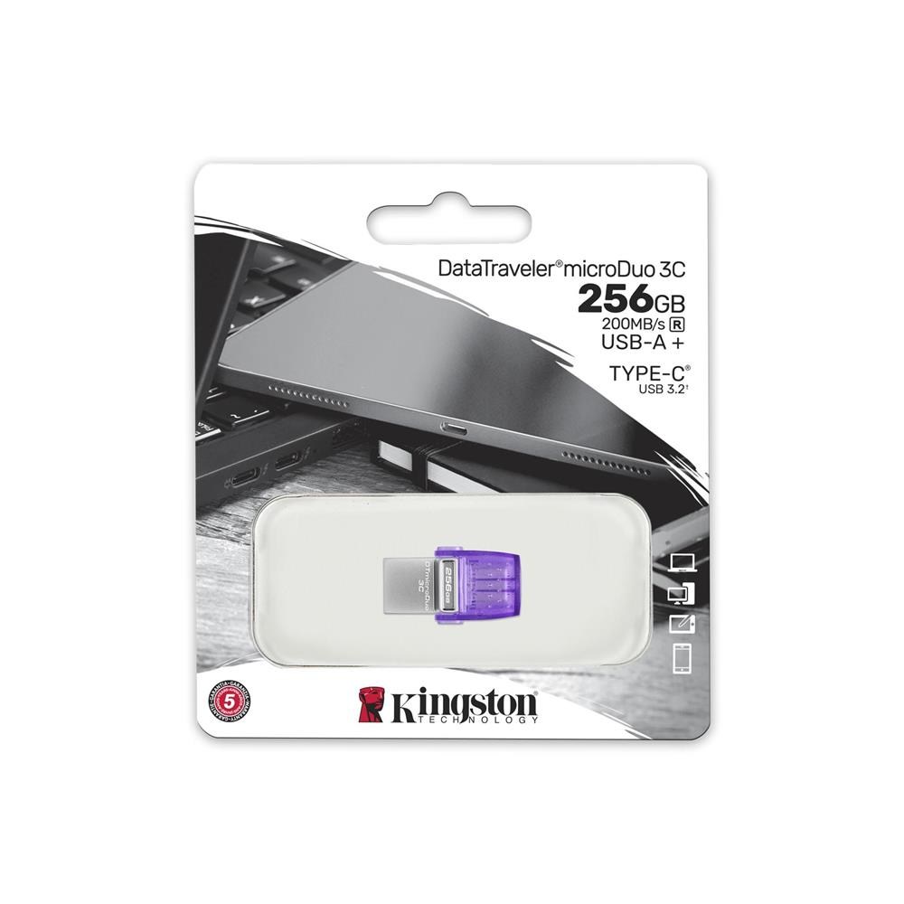 KINGSTONKingston DTDUO3CG3-256GB DataTraveler microDuo 3C 200MB-s dual USB-A + USB-C Flash Bellek740617328110