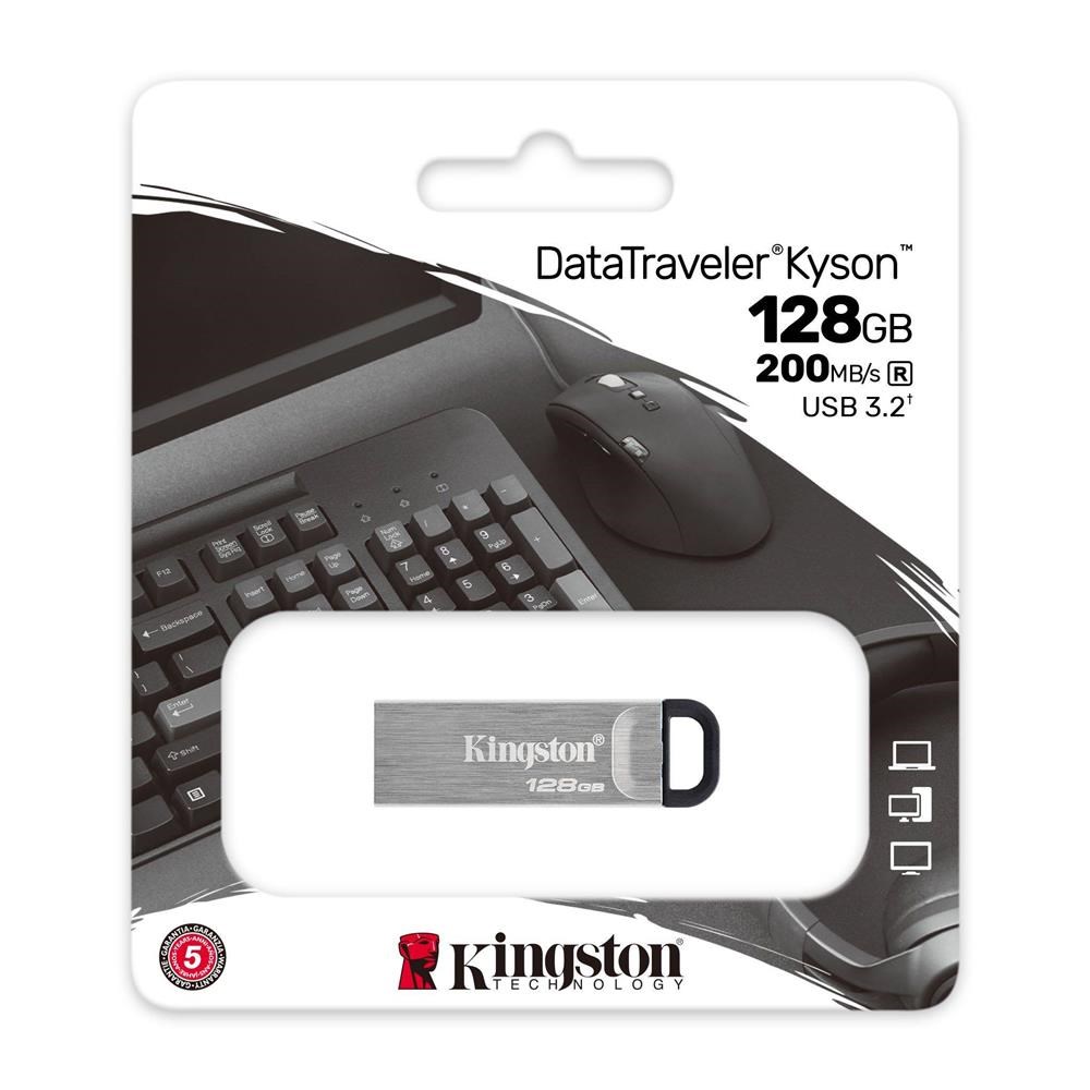 KINGSTONKingston DTKN-128GB 128GB DataTraveler Kyson 200MB-s Metal USB 3.2 Gen 1 Flash Bellek740617309119