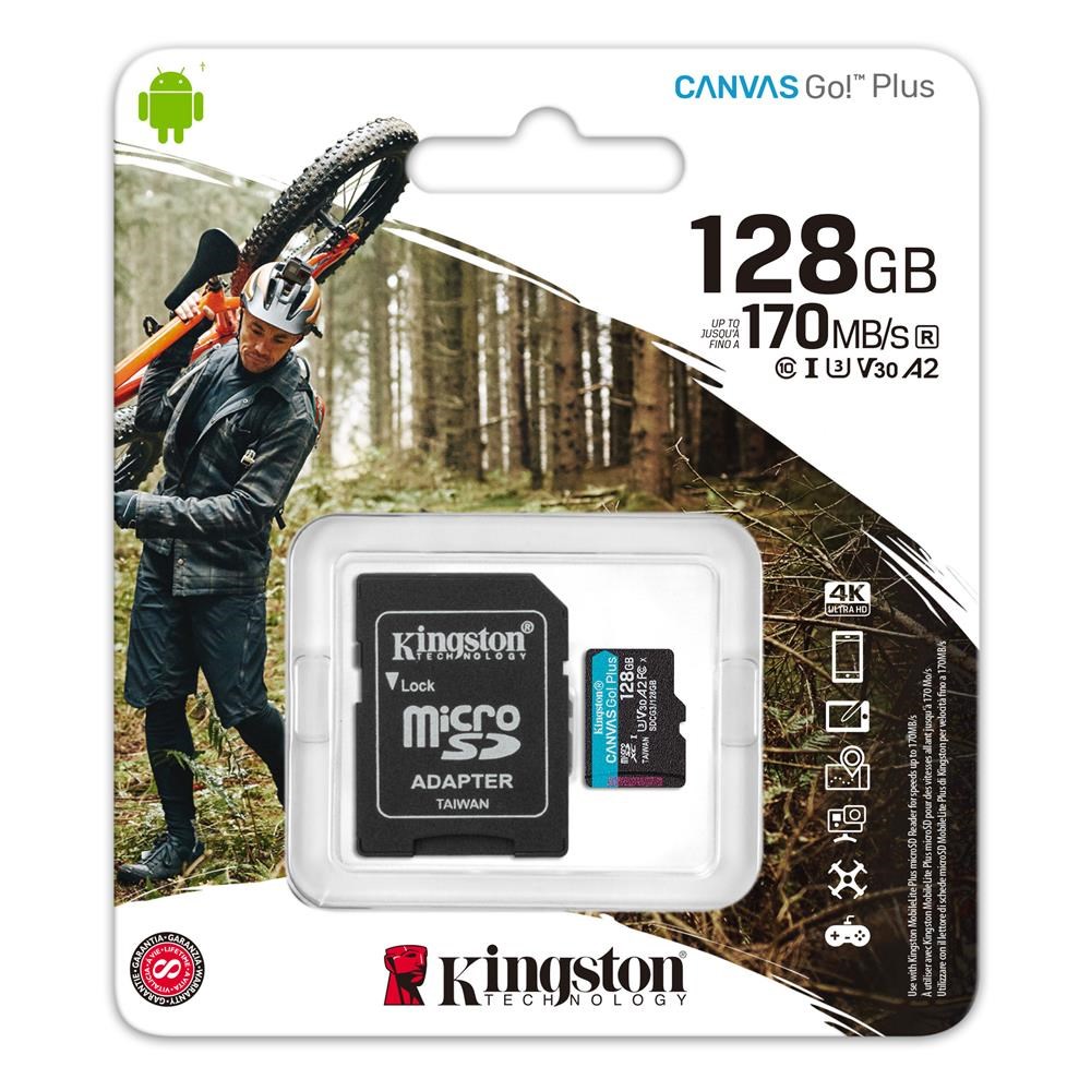 KINGSTONKingston SDCG3-128GB 128GB microSDXC Canvas Go Plus 170R A2 U3 V30 Card + ADP Hafıza Kartı740617301182