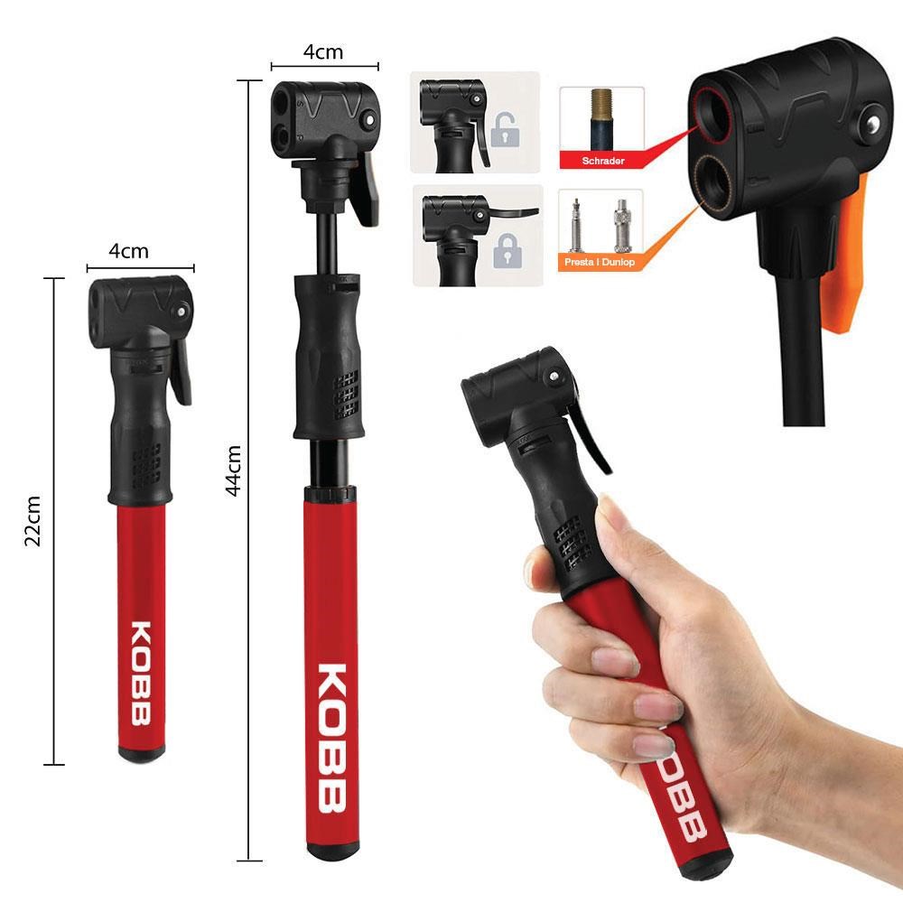 KOBBKOBB KB2203 87 PSI Bisiklet Lastik Şişirme Taşınabilir Mini El Pompası + Bisiklet Montaj AparatıKB2203