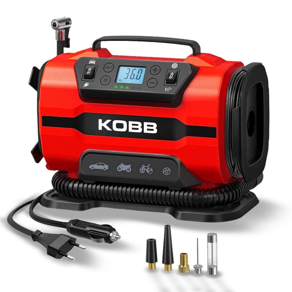 KOBBKOBB KB301 12Volt 220Volt 150 PSI Ayarlanabilir Dijital Basınç Göstergeli Lastik ve Yatak Şişirme PompasıKB301