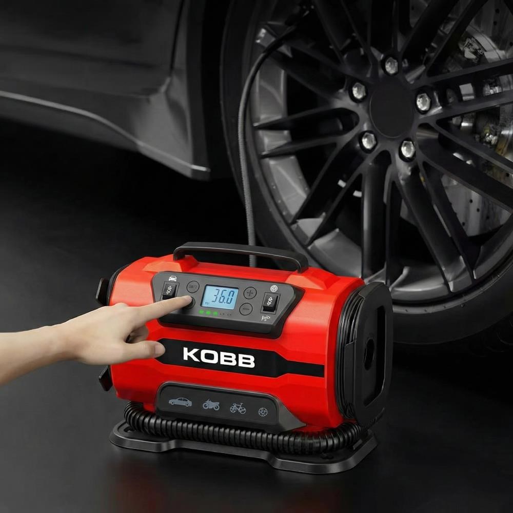KOBBKOBB KB301 12Volt 220Volt 150 PSI Ayarlanabilir Dijital Basınç Göstergeli Lastik ve Yatak Şişirme PompasıKB301