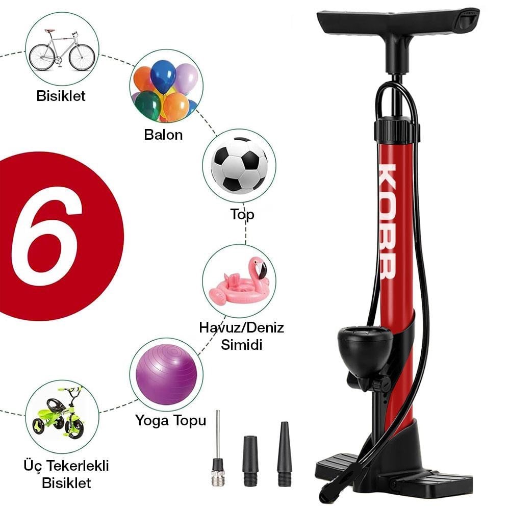 KOBBKOBB KB3848 87 PSI Analog Basınç Göstergeli Taşınabilir El PompasıKB3848