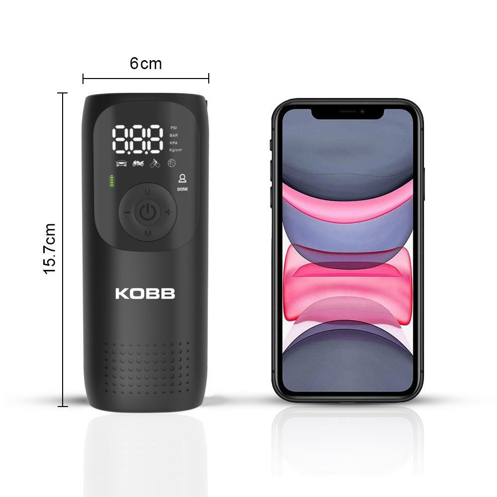 KOBBKOBB KB411 Şarjlı Li-ion 150 PSI Taşınabilir Dijital Basınç Göstergeli Led Aydınlatmalı Akıllı Lastik Şişirme PompasıKB411