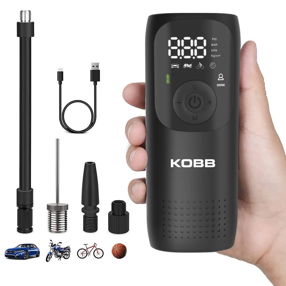 KOBBKOBB KB411 Şarjlı Li-ion 150 PSI Taşınabilir Dijital Basınç Göstergeli Led Aydınlatmalı Akıllı Lastik Şişirme PompasıKB411