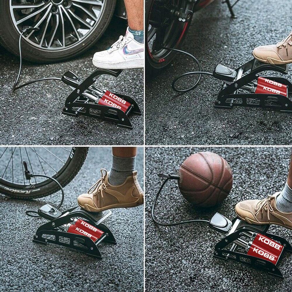 KOBBKOBB KB5402D Çift Pistonlu Dokunmatik Dijital Basınç Göstergeli Ayak Pompası + Taşıma KılıfıKB5402D