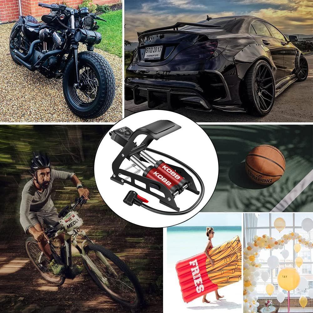 KOBBKOBB KB5402D Çift Pistonlu Dokunmatik Dijital Basınç Göstergeli Ayak Pompası + Taşıma KılıfıKB5402D